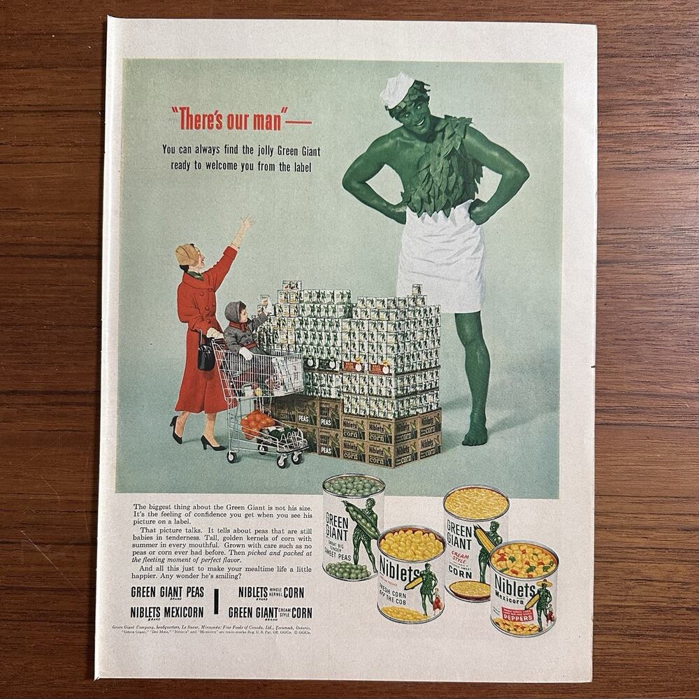 1953 Green Giant Ad There's Our Man Jolly Green Giant